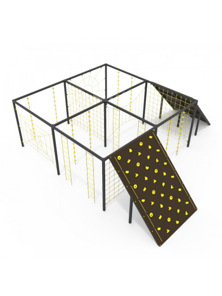  Спортивний майданчик з канатів з скеледромом